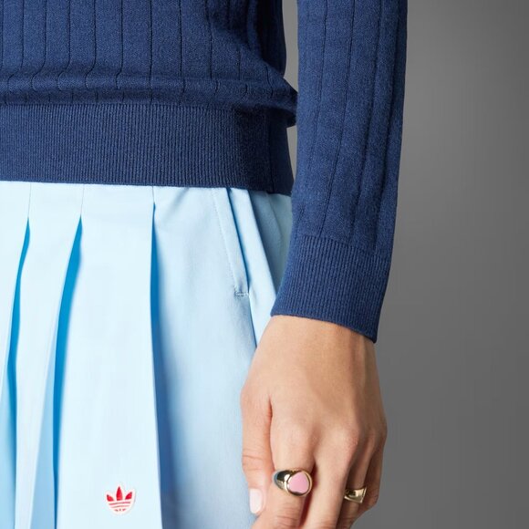 NWT Women's Adidas Originals Cashmere Blend Knit Golf Sweater - Large - Blue - Picture 3 of 9